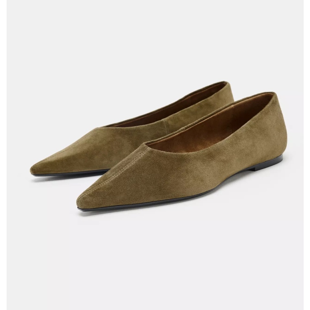 Zara Suede Ballet Flats - Picture 3 of 8